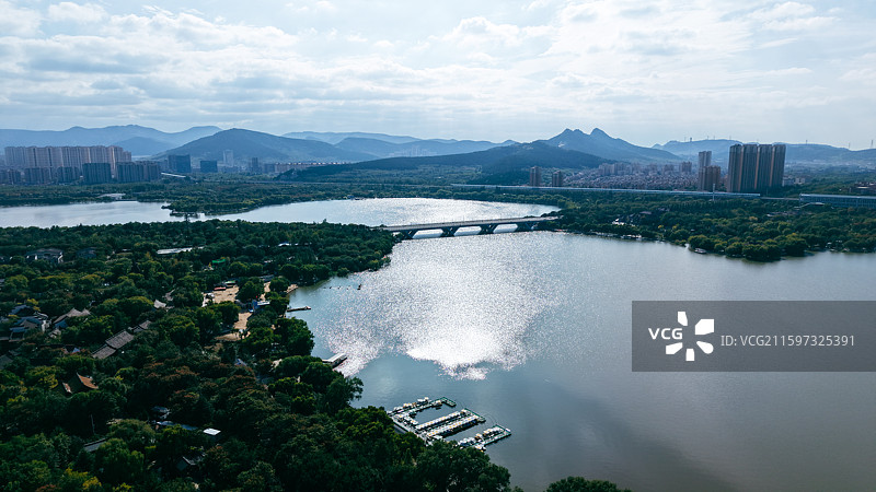 济南国际园博园鸟瞰航拍图片素材