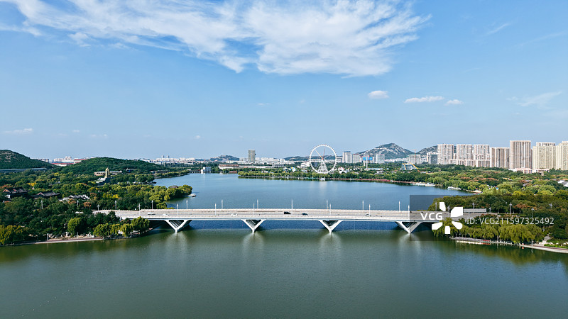 济南国际园博园鸟瞰航拍图片素材