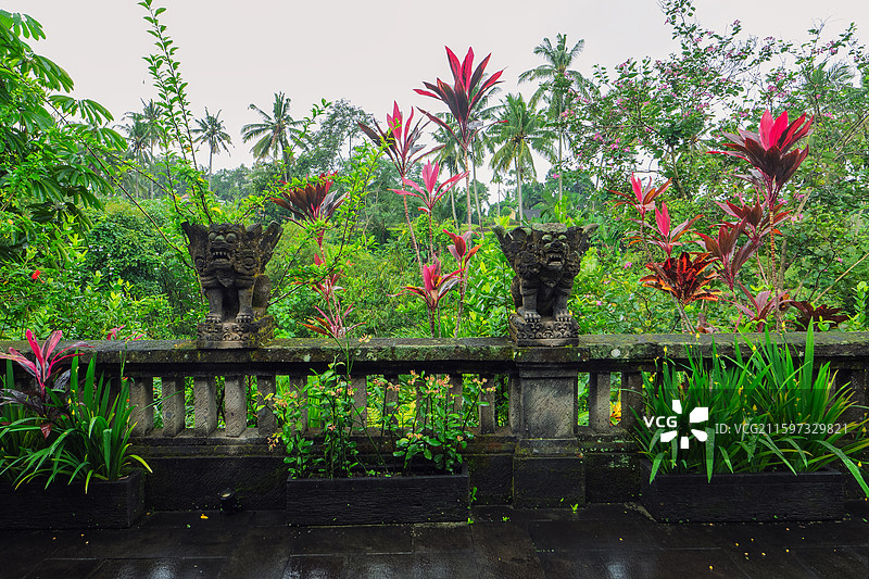 巴厘岛乌布一家民宿酒店里的巴隆神兽图片素材