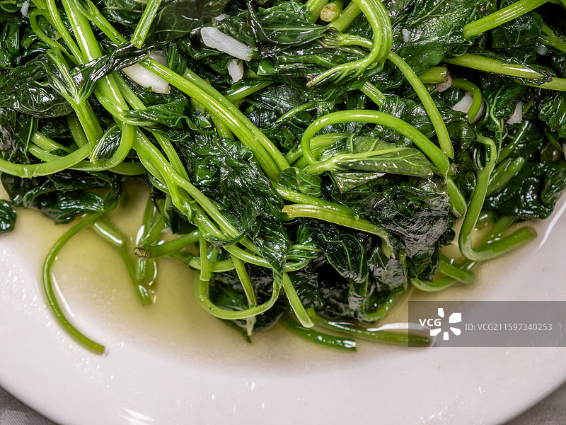 蒜蓉炒地瓜叶图片素材