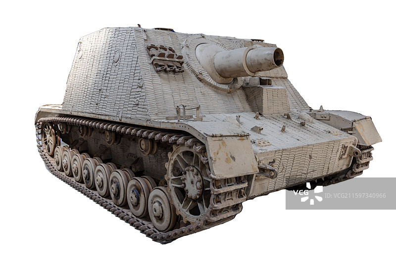 二战德国灰熊突击炮，自行突击炮坦克战车，抠图白色背景素材图片素材