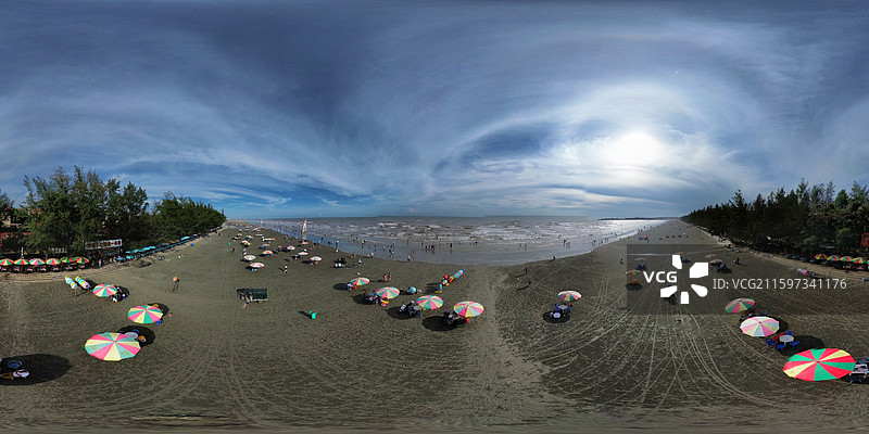 广西·防城港｜台风麦德姆过后的白浪滩航拍全景照图片素材