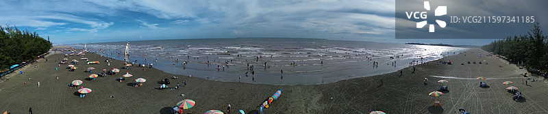 广西·防城港｜台风麦德姆过后的白浪滩航拍全景照图片素材