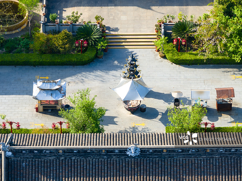 上海浦东曹路潮音庵观音堂航拍图片素材