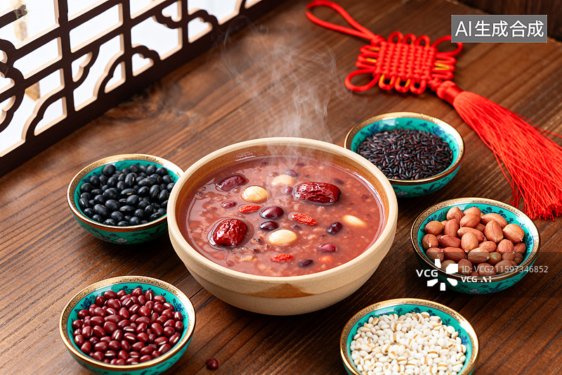 【AI数字艺术】传统腊八节美味腊八粥图片素材