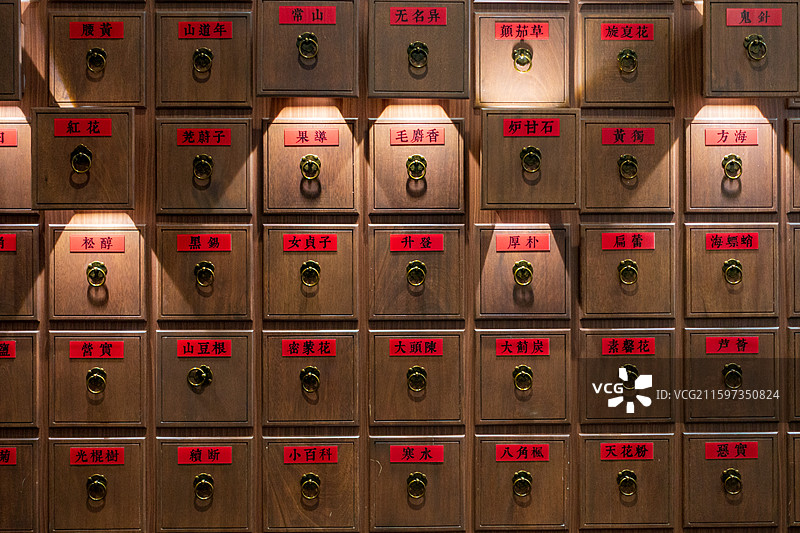 传统木质药柜图片素材