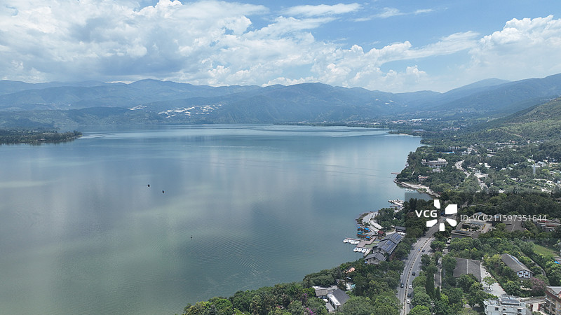 航拍四川凉山西昌邛海泸山（原片无后期）图片素材