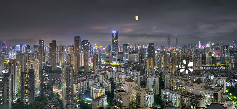 武汉市中北路商圈楚河汉街商圈地产楼市，航拍视角高清全景图图片素材