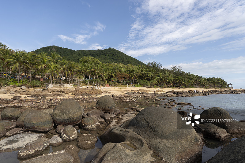 三亚南山大小洞天旅游景点礁石海岸图片素材
