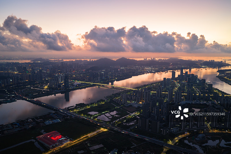 广州市南沙区灵山岛尖明珠湾日出图片素材