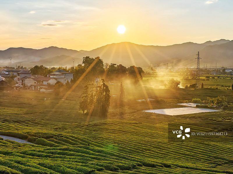 江西景德镇市浮梁县寒溪村田原风景图片素材
