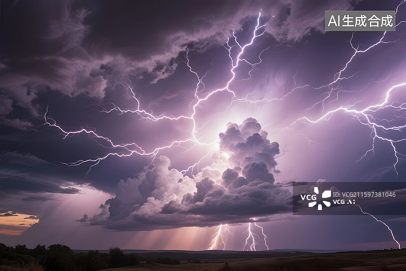 【AI数字艺术】闪电雷暴图片素材