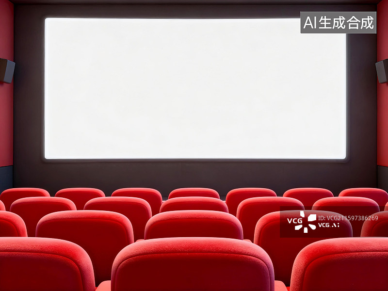 【AI数字艺术】电影院屏幕背景图片素材