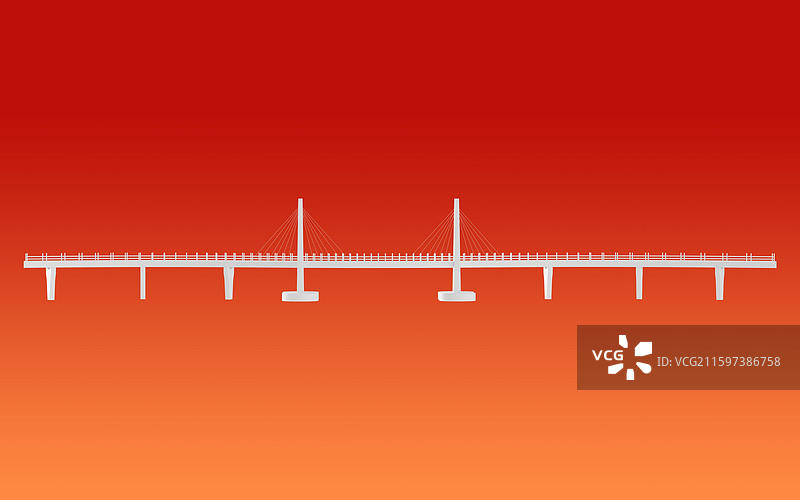 3D立体港珠澳大桥插画图片素材