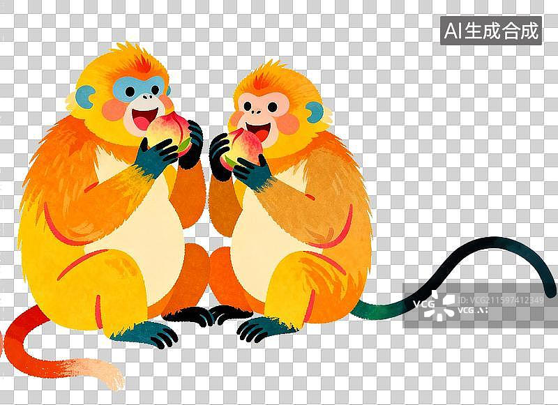 【AI数字艺术】四川可爱动物金丝猴图片素材