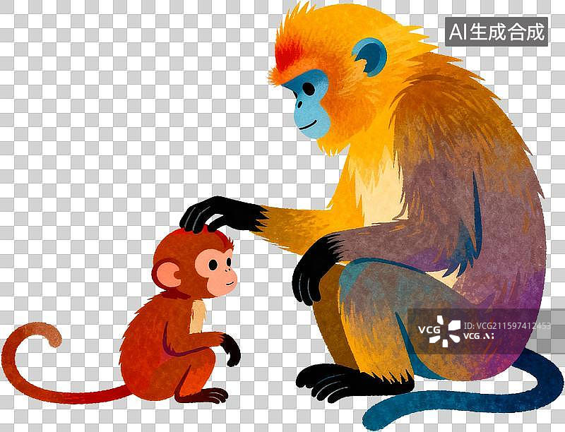 【AI数字艺术】四川可爱动物金丝猴图片素材
