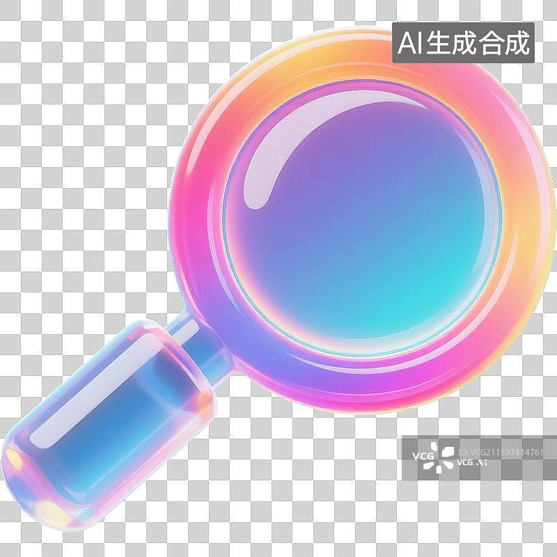 【AI数字艺术】3D放大镜图标图片素材