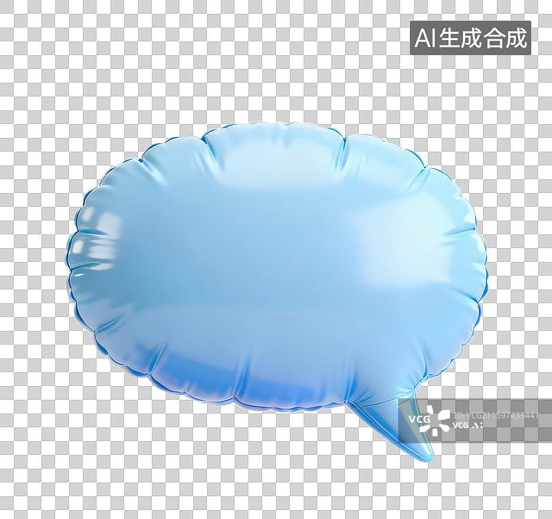【AI数字艺术】3D三维膨胀气球风格对话聊天气泡对话框元素图片素材