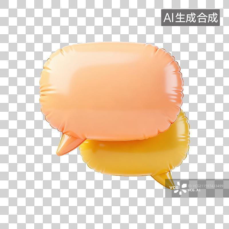 【AI数字艺术】3D三维膨胀气球风格对话聊天气泡对话框元素图片素材