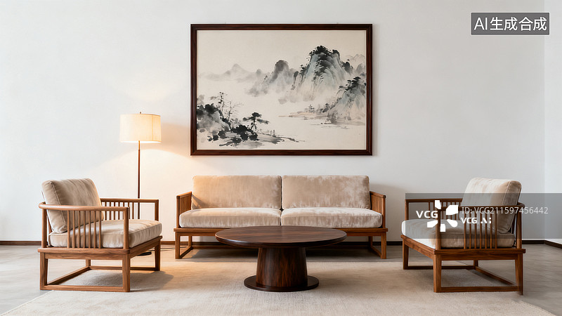 【AI数字艺术】中式沙发设计图片素材