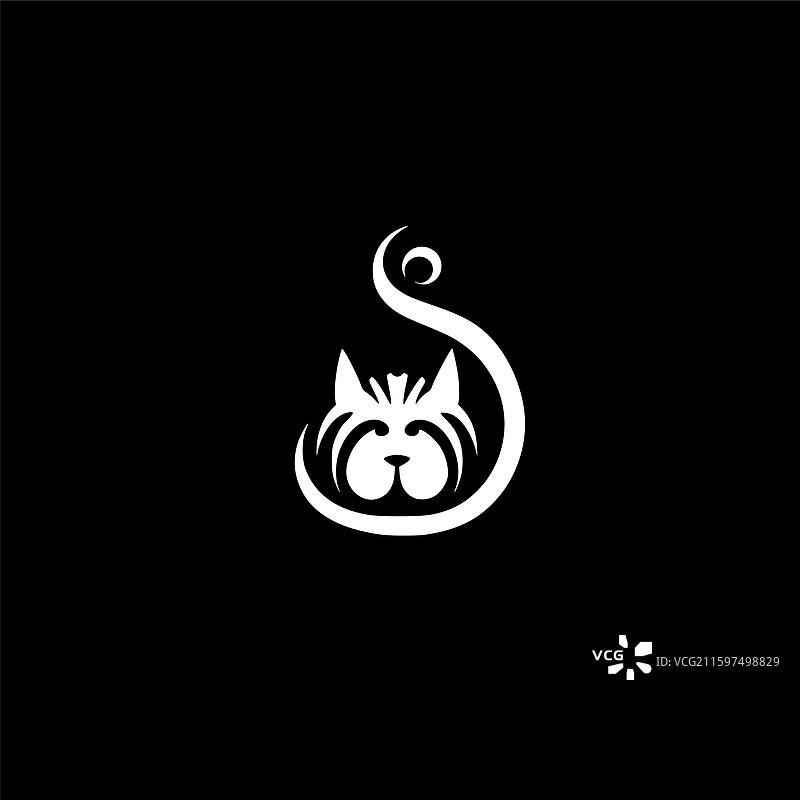 黑白猫的独立图标图片素材