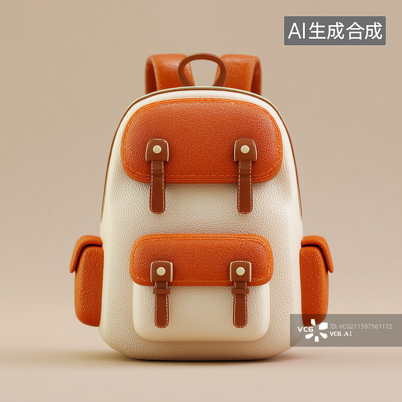 【AI数字艺术】粘土背包图标场景图片素材