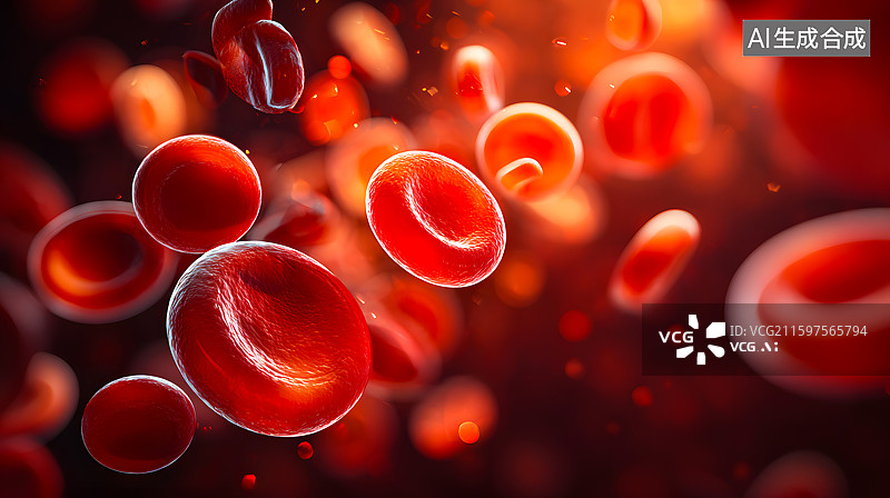 【AI数字艺术】微观血液里的红细胞图片素材