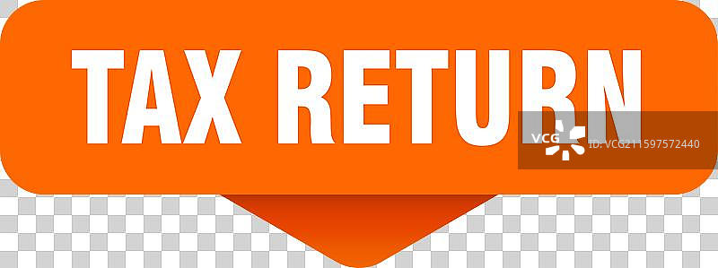 税务申报贴纸，透明背景上的税务申报标志图片素材