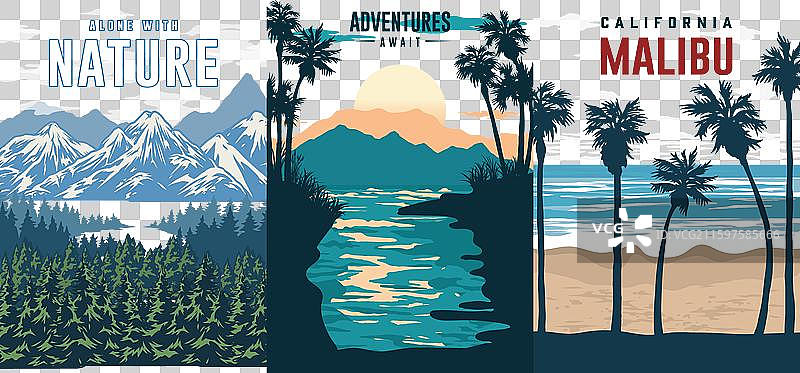 探险正在召唤，多彩海报集图片素材