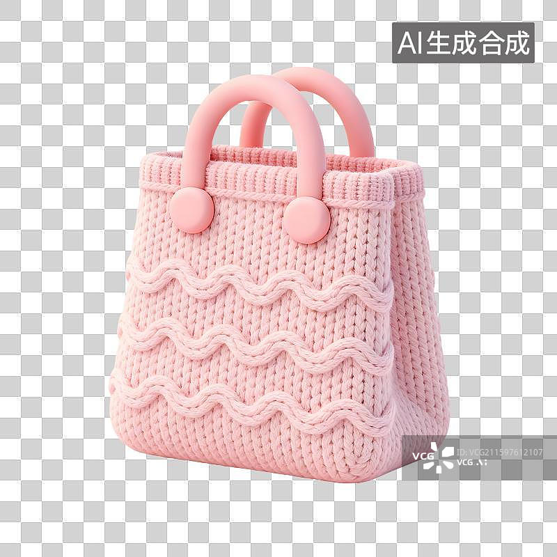 【AI数字艺术】毛线针织质感的3D卡通电子商务图标插画元素图片素材