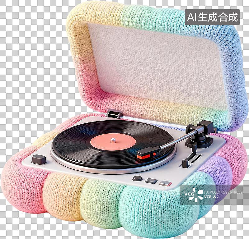 【AI数字艺术】膨胀毛衣质感风格日常用品元素图片素材