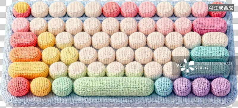 【AI数字艺术】膨胀毛衣质感风格日常用品元素图片素材