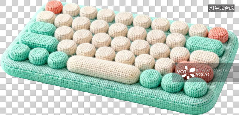 【AI数字艺术】膨胀毛衣质感风格日常用品元素图片素材