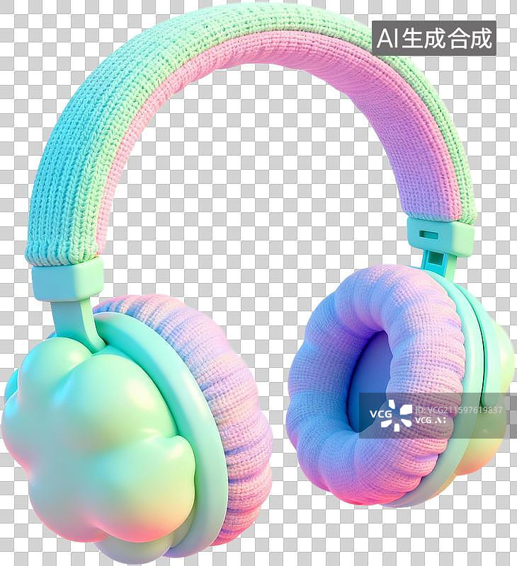 【AI数字艺术】膨胀毛衣质感风格日常用品元素图片素材