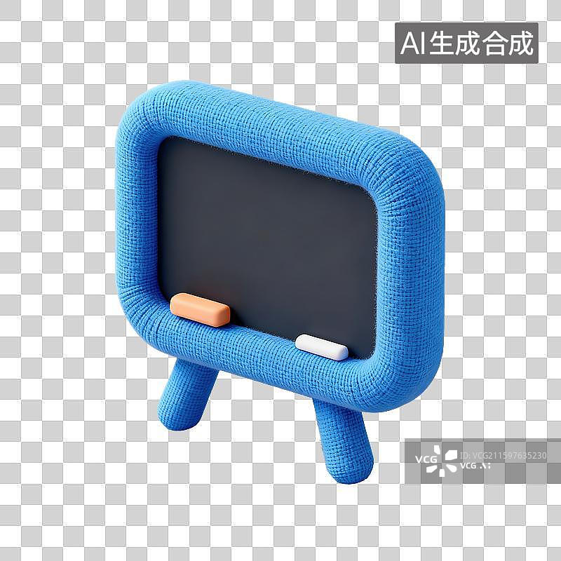 【AI数字艺术】3D蓝色冬日织物图标——黑板图片素材