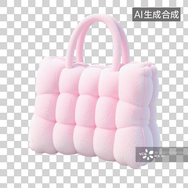 【AI数字艺术】3D立体可爱卡通膨胀充气装饰元素毛绒手提袋免抠元素图片素材