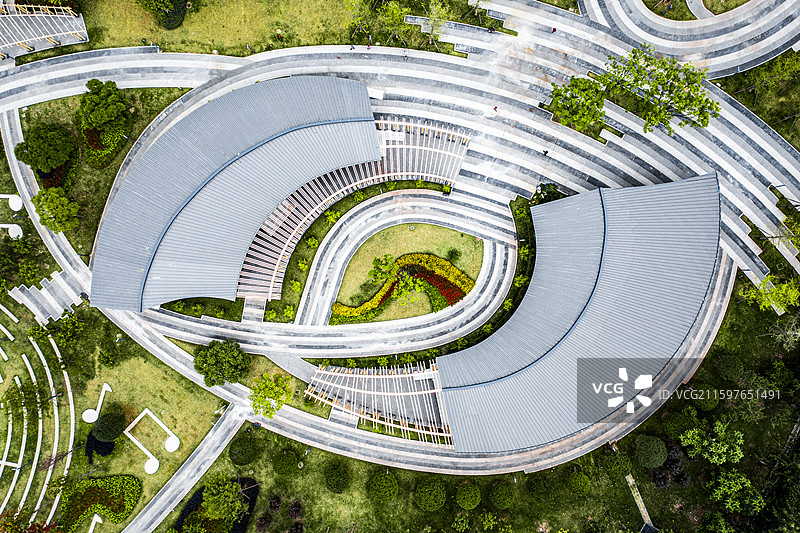 俯瞰成都上新桥公园图片素材