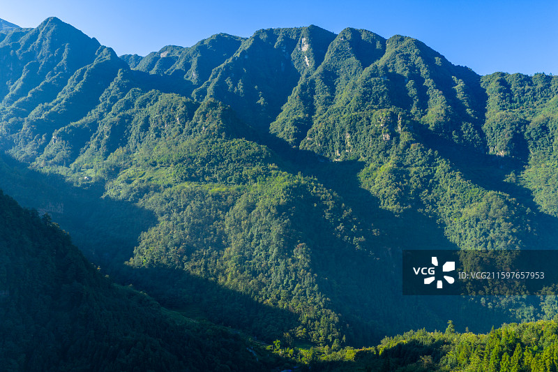 云南省昭通市大关县黄连河瀑布公园风光图片素材