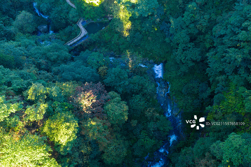 云南省昭通市大关县黄连河瀑布公园风光图片素材