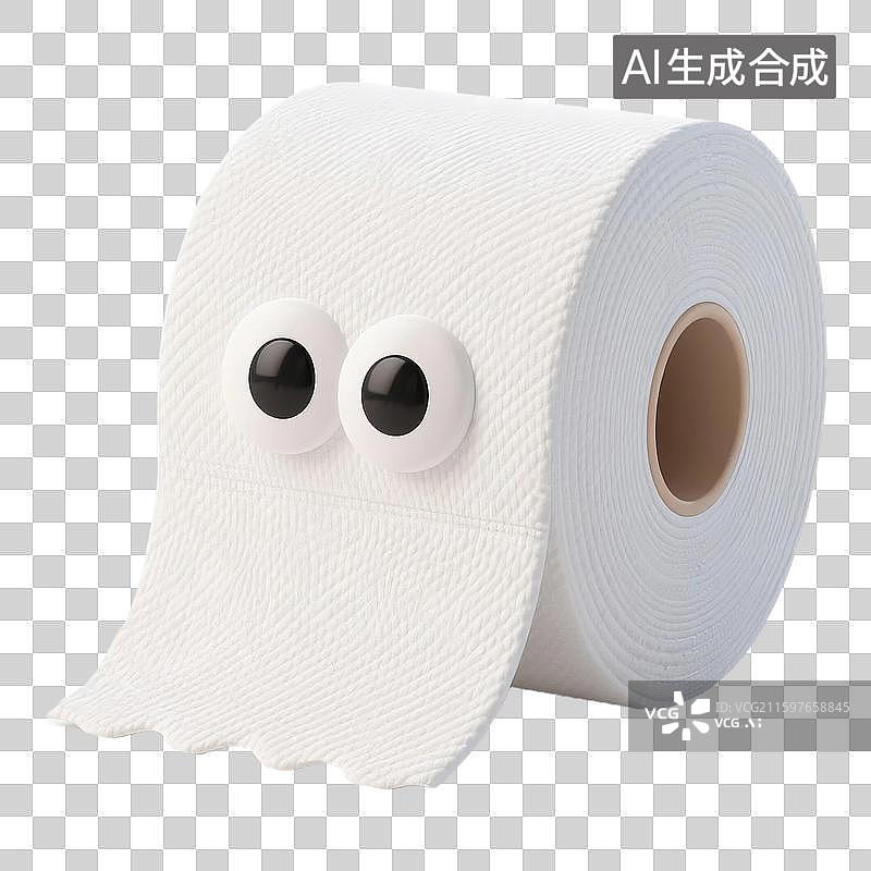 【AI数字艺术】3D萌系膨胀毛衣布纹质感卡通卫生纸免抠元素图片素材