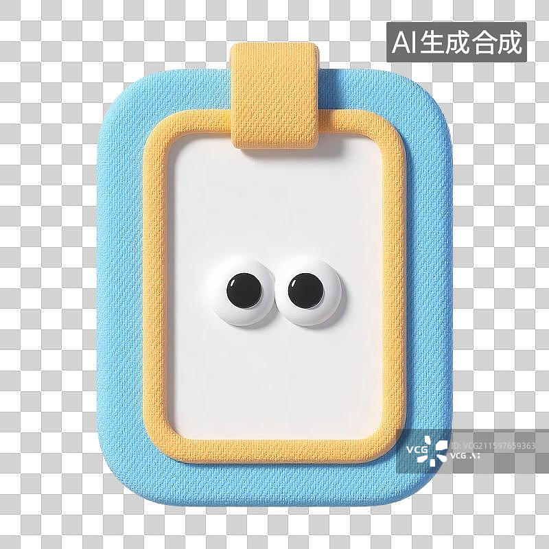 【AI数字艺术】3D萌系膨胀毛衣布纹质感卡通工牌免抠元素图片素材