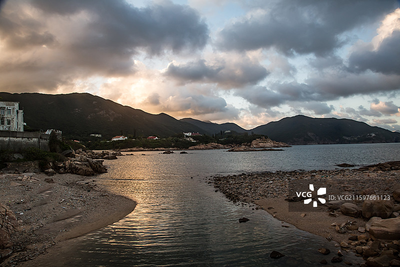 石澳黄昏 浪漫时光图片素材