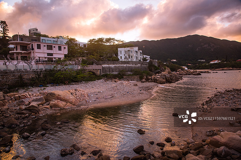 石澳黄昏 浪漫时光图片素材