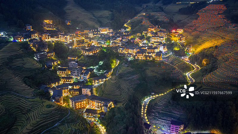 山村夜景图片素材