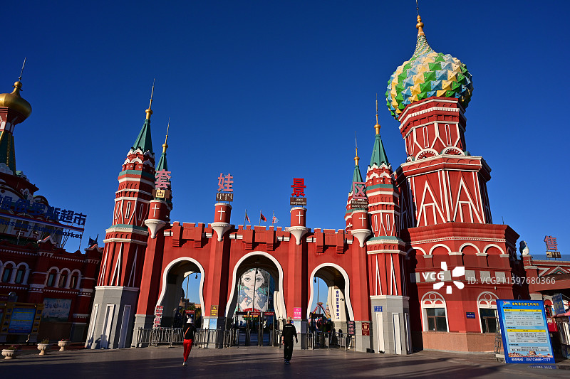 满洲里套娃广场图片素材