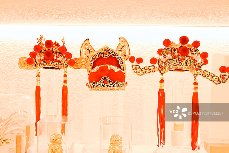 泉州 传统 戏剧 喜庆 婚礼 冠帽 状元帽 高甲戏  歌仔戏 打城戏图片素材