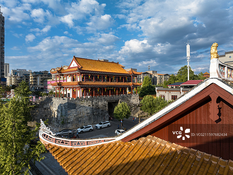 武冈文庙后的古城楼图片素材