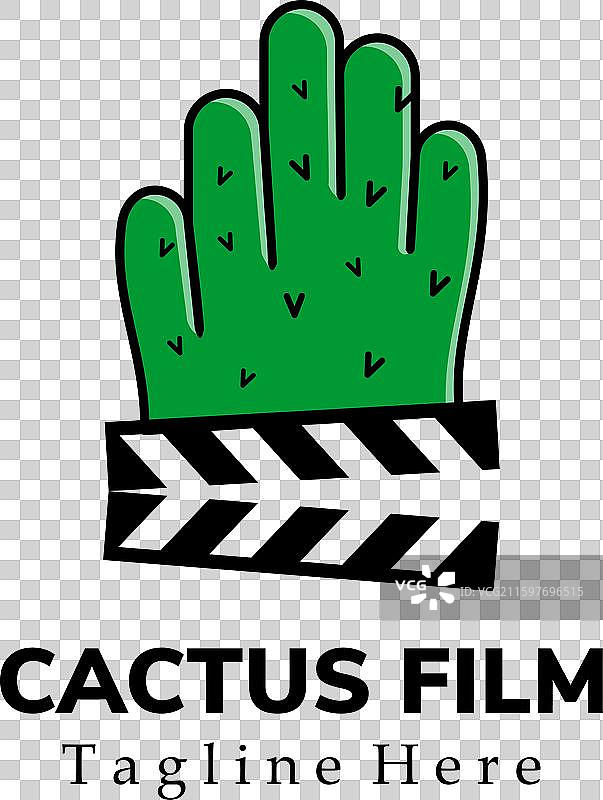 现代扁平仙人掌带胶卷视频Logo模板图片素材