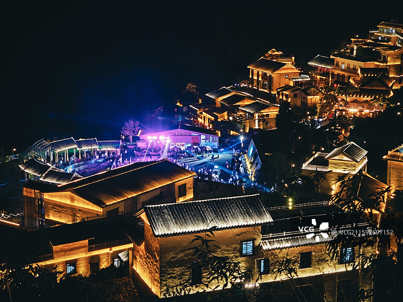 马安竹海夜景图片素材