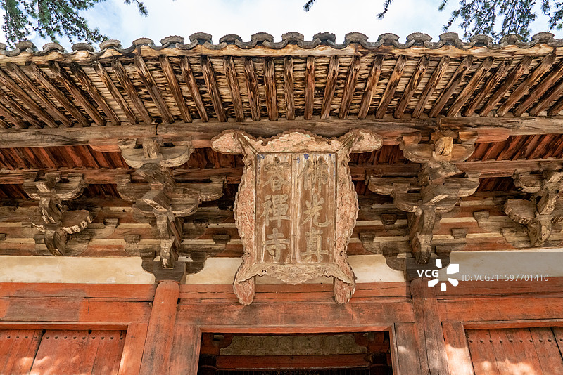 山西五台山佛光寺东大殿建筑图片素材